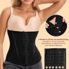 Waist Mesh Trainer Strapless For Women-Faja Colombian Girdle Hourglass -Steel Boned Corset Shapewear Tummy Waist Body Shaper With Extended Button