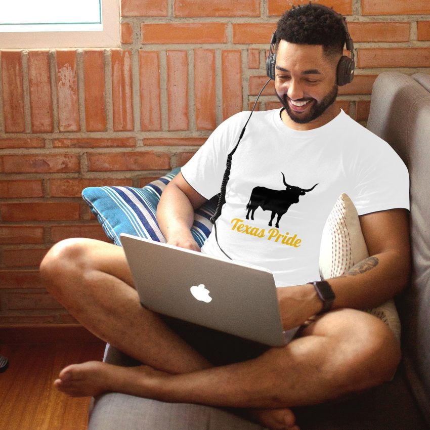 White Bullfighting Printed Men's Pure Cotton T-shirt