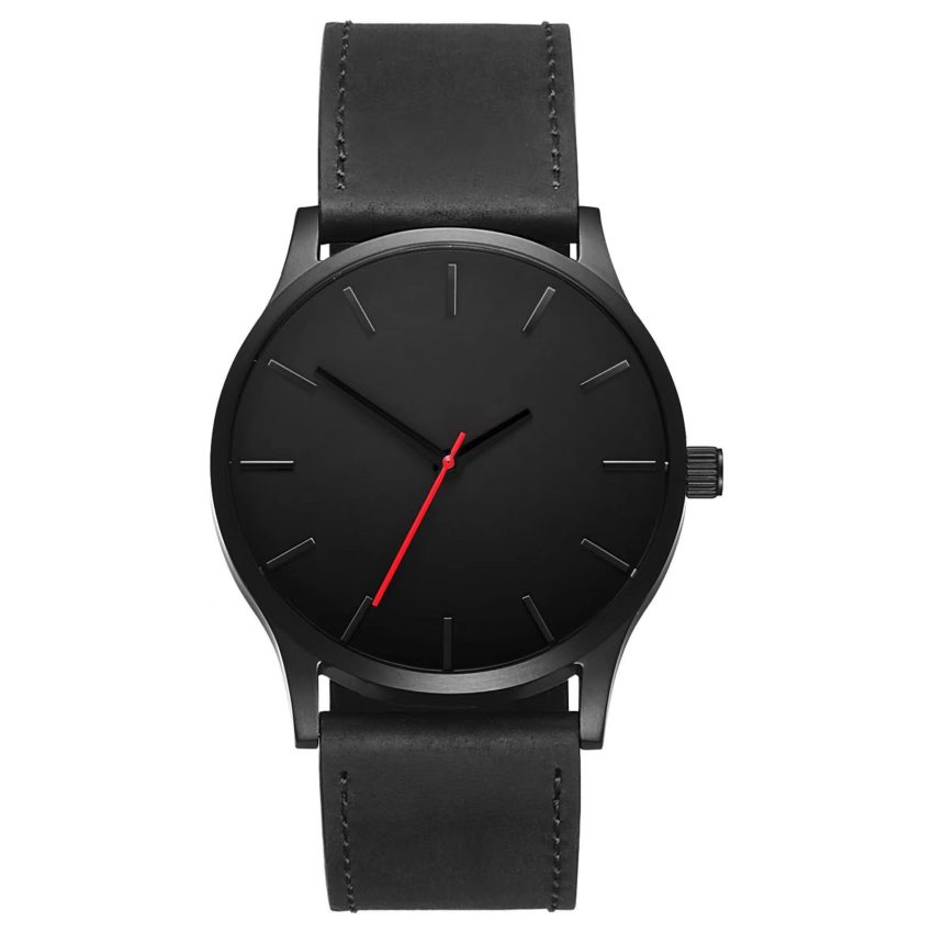 Large Dial Men's Casual Simple Scale Frosted Belt Quartz Watch Crown Bracelet