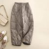 Outer High-end Loose Quilted High Waist Pants
