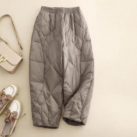 Outer High-end Loose Quilted High Waist Pants
