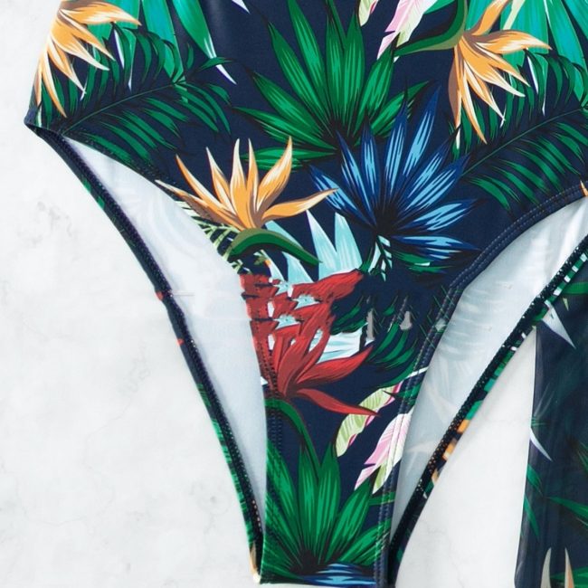 Printed Bikini Three-piece Set Slimming Vacation Beach