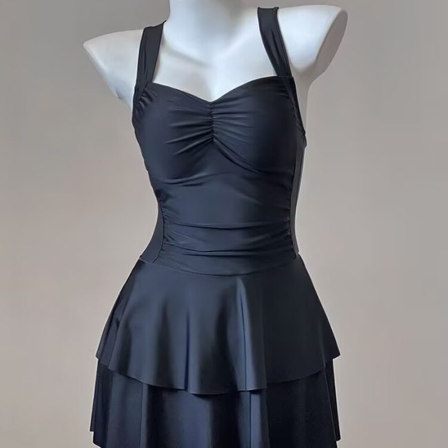 Dress Style Backless Bow Women's Swimsuit With Chest Pad