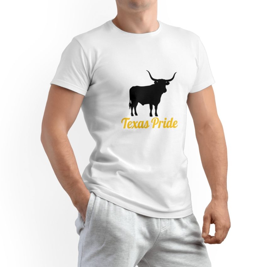 White Bullfighting Printed Men's Pure Cotton T-shirt