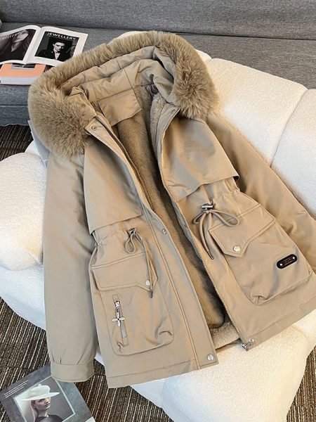 Fur Collar Hooded Cotton Coat – Warm & Fashionable