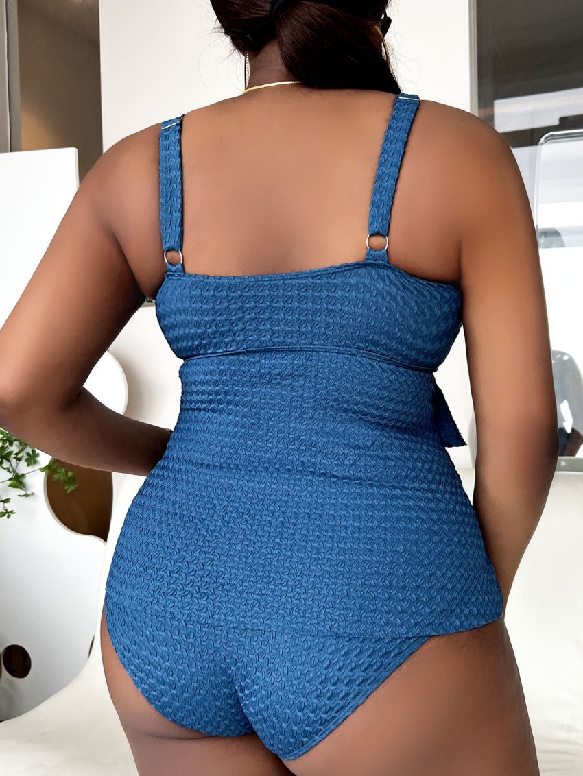New Plump Girls Plus Size Solid Color And V-neck Sexy Vest Bikini