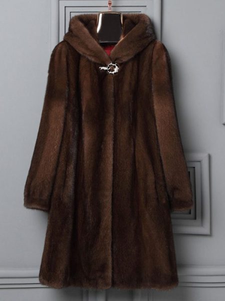 Autumn And Winter New Fur Hooded Casual Coat