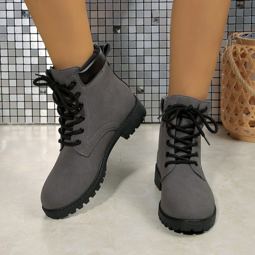Women's Dr Martens Fashion Front Lace-up Plus Size Short Boots