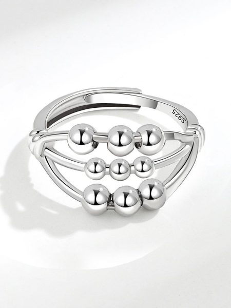 Open Adjustable Three-layer Beaded Decompression Anxiety Ring