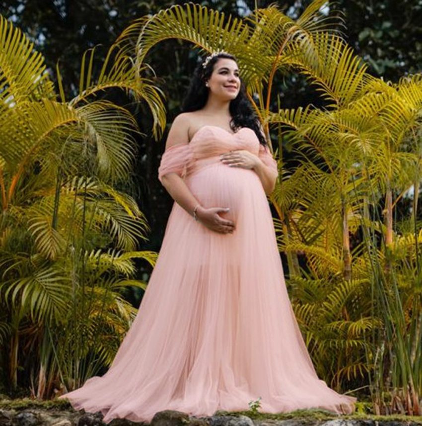 Chiffon Pregnant Floating Tail Floating Sleeve Photography Dress