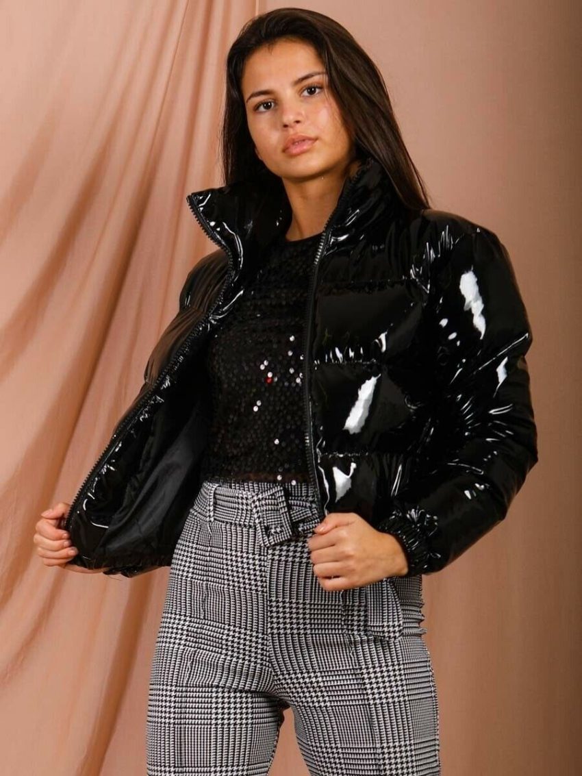 Bright Metallic Short Women's Cotton-padded Jacket
