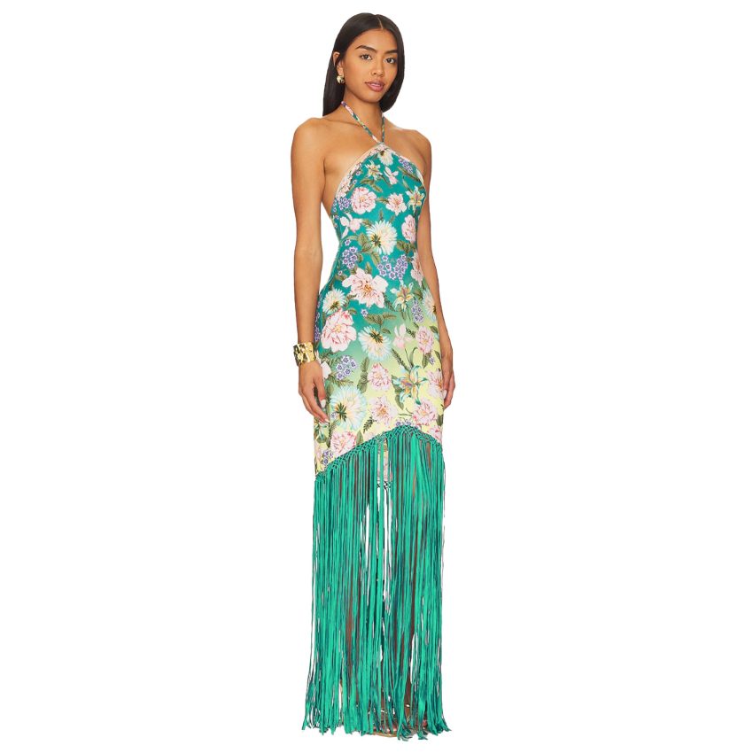 Women's Summer Sexy Backless Sleeveless Tassel Dress
