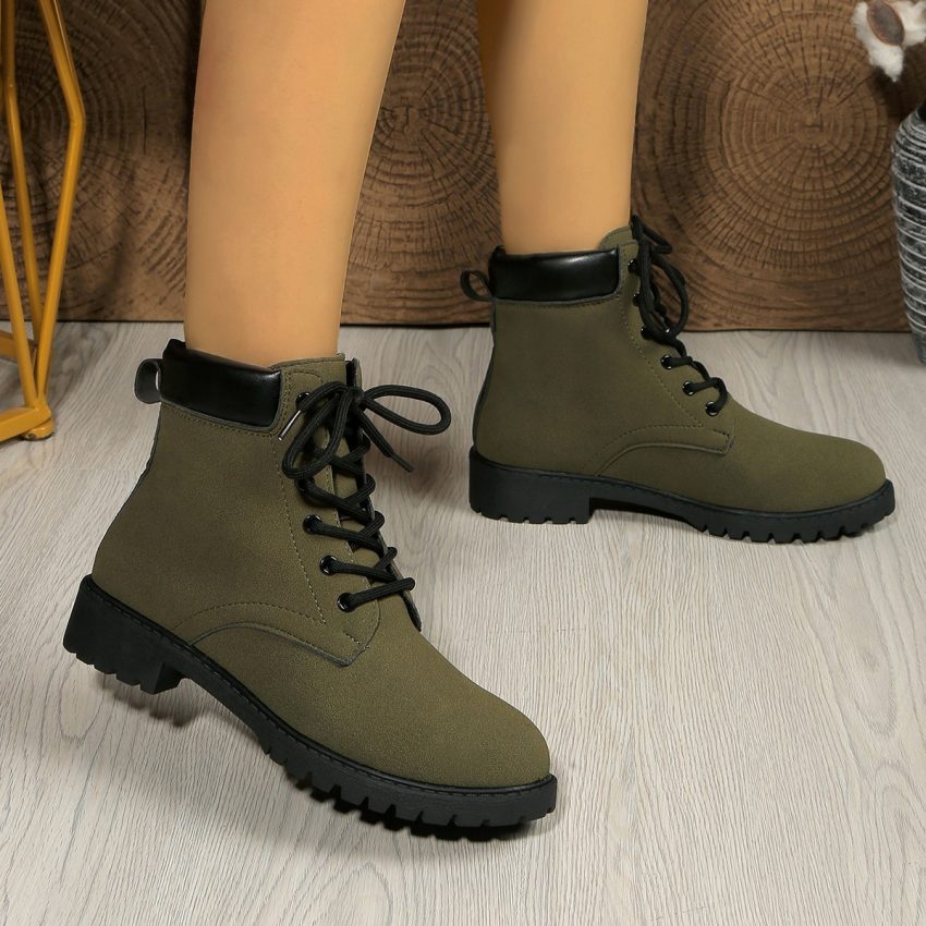 Women's Dr Martens Fashion Front Lace-up Plus Size Short Boots