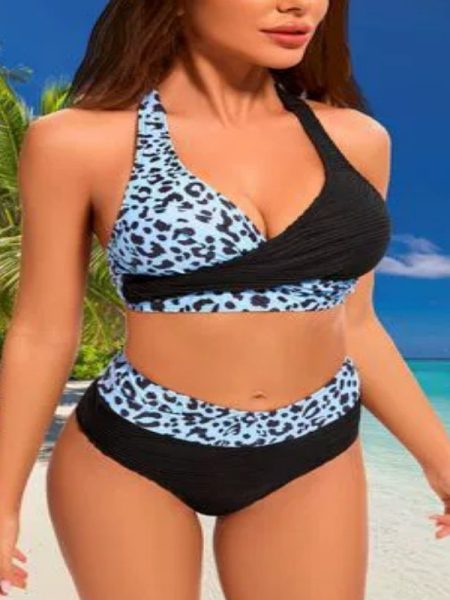 Sexy Split Bikini Lace Up Cross Swimsuit