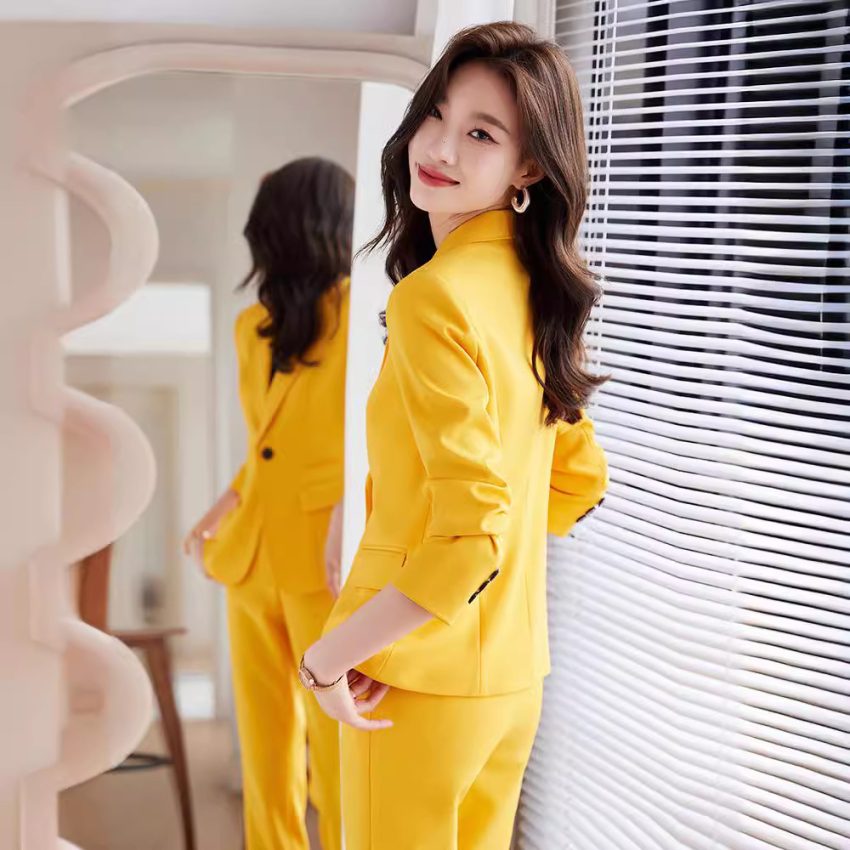 Red Blazer Women's Fall Winter Fashion Temperament Goddess Style Suit Suit