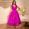 European And American Sexy V-neck Bow Sleeveless Dress