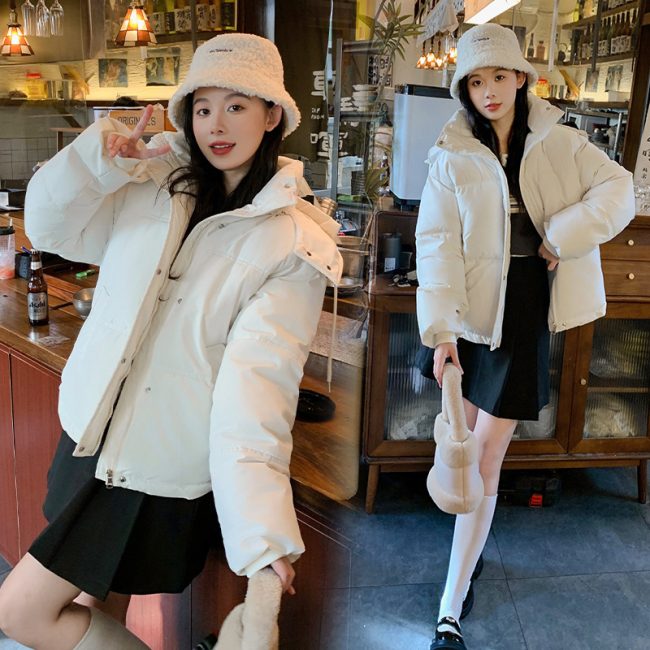 Korean Style Loose Short Cotton-Padded Down Jacket