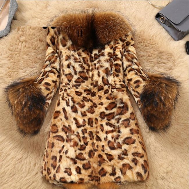 Leopard Print Winter Coat for Women