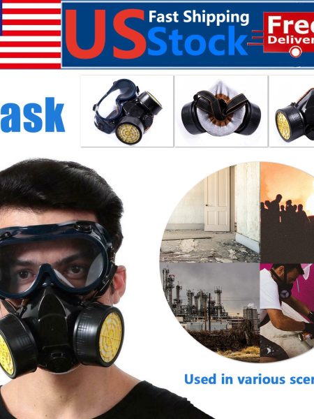 Chemical Dustproof Respirator Gas Face Mask Safety Filter Military Eye Goggle Dual Protection Filter