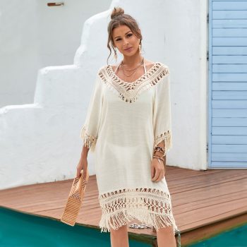 Women's Long Beach Dress Hand Crocheting Beach Dress
