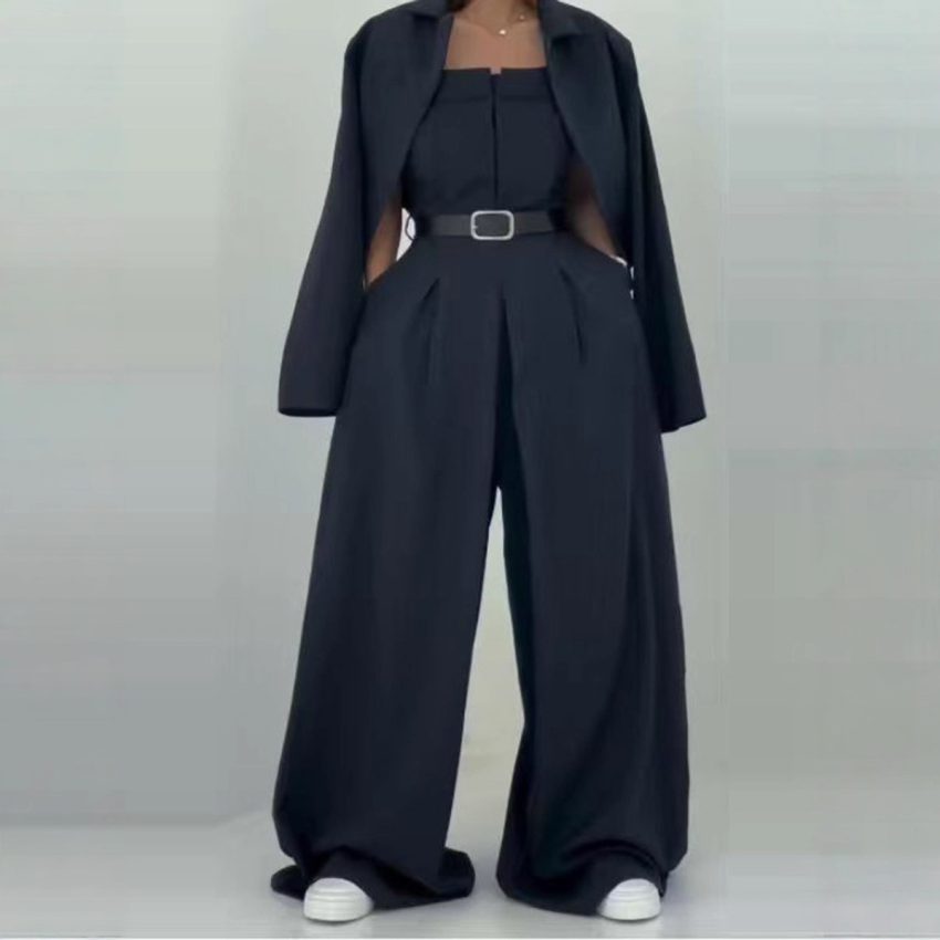 Off-the-shoulder Jumpsuit Jacket Women's Commuter Suit