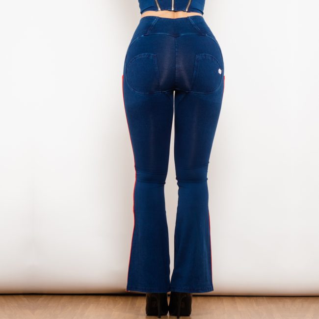 Shascullfites Melody Jeans Push Up Effect Skinny Jeans Sexy Lift Striped Flare Jeans Women's Denim Pants