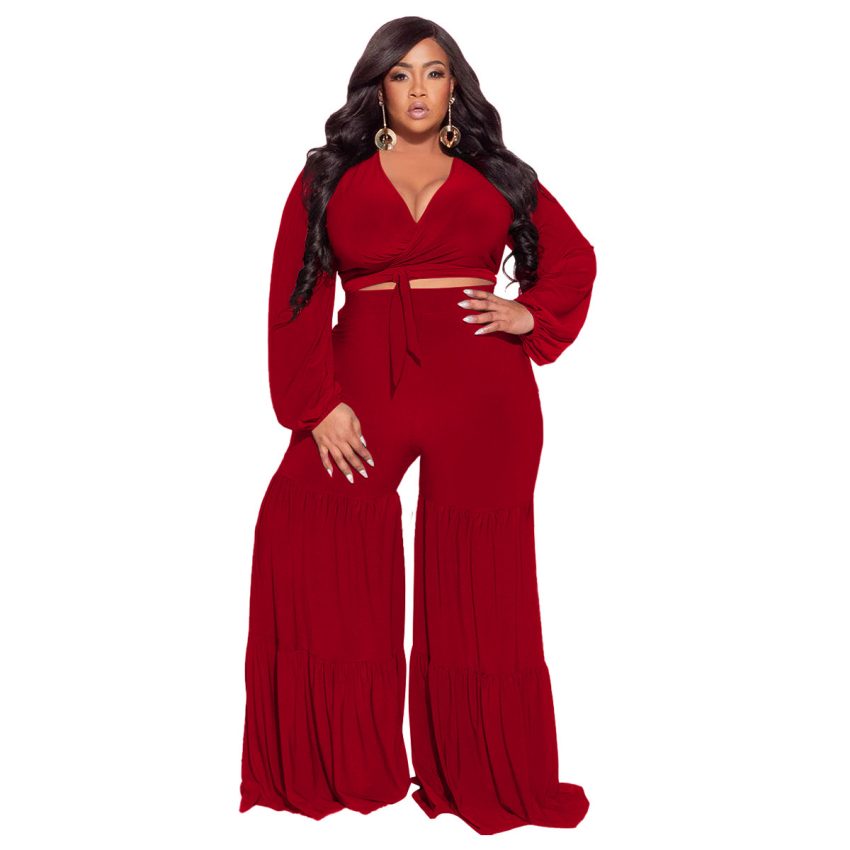 Long Sleeve Stitching Straight-leg Pants Casual Suit