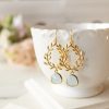 Irregular Temperament Emerald Wheat Ear Earrings