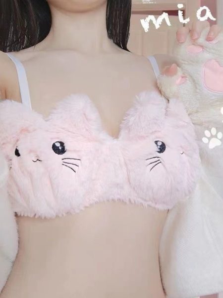 Cute Girl Girls Underwear Pure Cotton Cute Wireless Bra Set