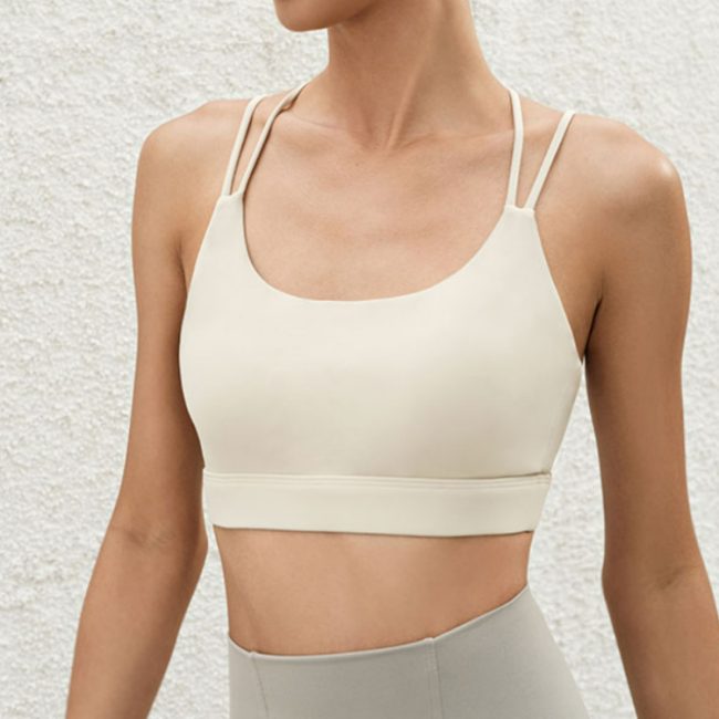 Geometric Line Shoulder Strap Beauty Back Sports Underwear