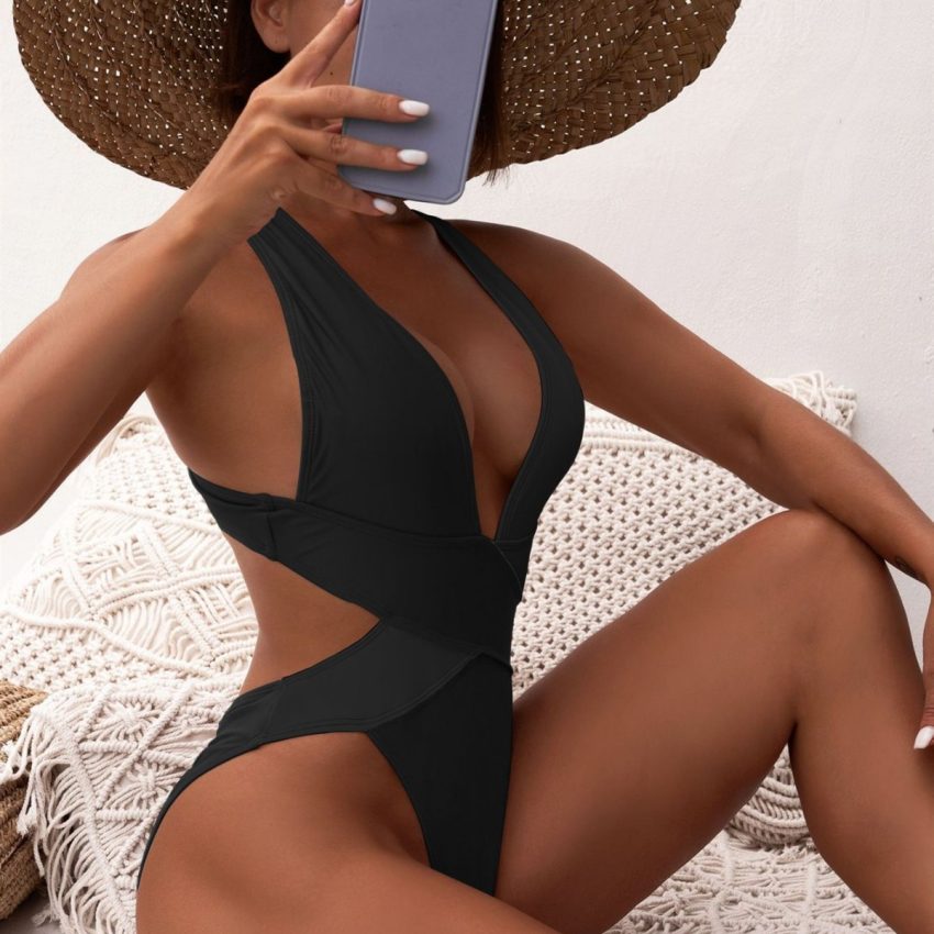 One-piece Swimsuit Stitching Bikini European And American