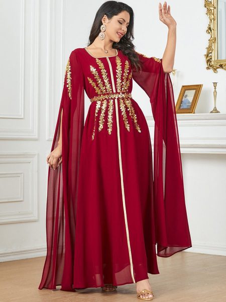 Arab Women's Robe Super Long Sleeve Muslim Dress
