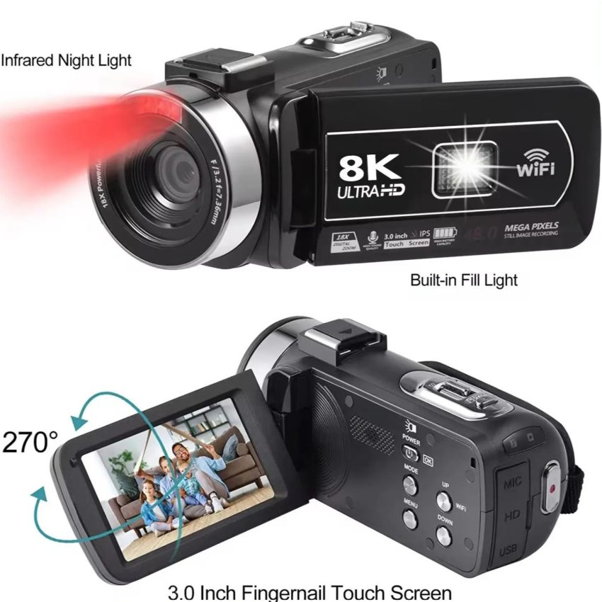 8KWIFI HD Digital Camera Touch Screen Handheld Automatic