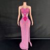 Sling Super Shiny Light Diamond Cinched Bodycon Sleeveless Dress Party Performance Stage Performance Dress