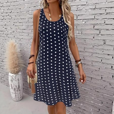 Women's 3D Digital Printing Sleeveless Round Neck Loose Dress