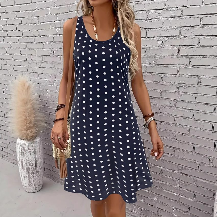 Women's 3D Digital Printing Sleeveless Round Neck Loose Dress