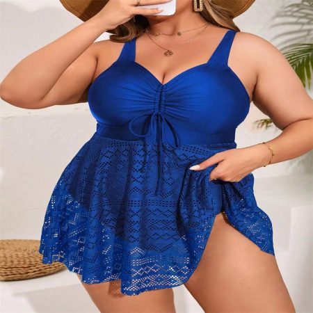 Plus Size Sexy Lace Vacation One Piece Swimsuit