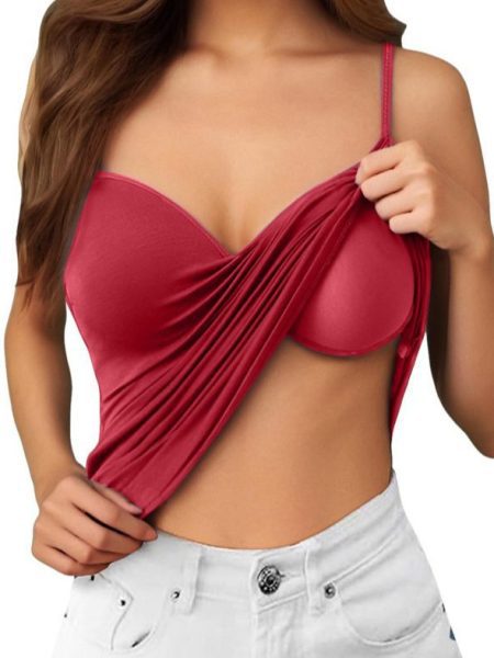 Women's Beauty Back Wireless One-piece Padded Strap Vest Bottoming Shirt