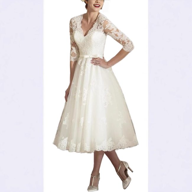 Women's Fashion Lace Mid-length Temperament Dress