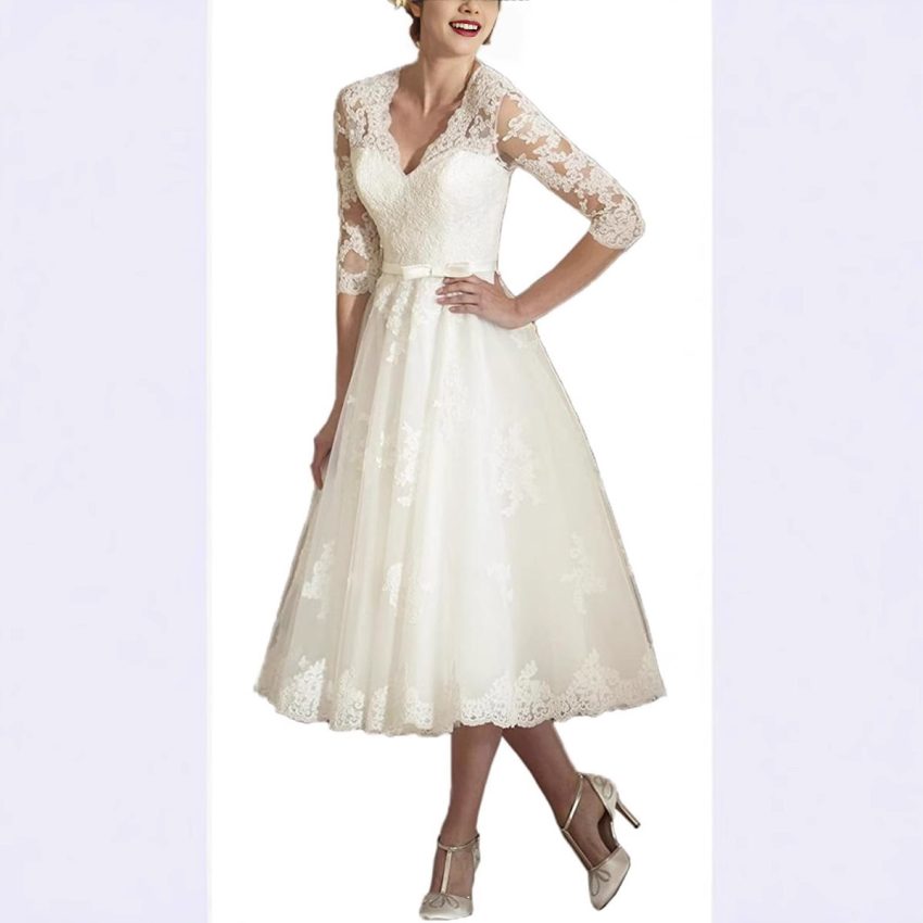 Women's Fashion Lace Mid-length Temperament Dress