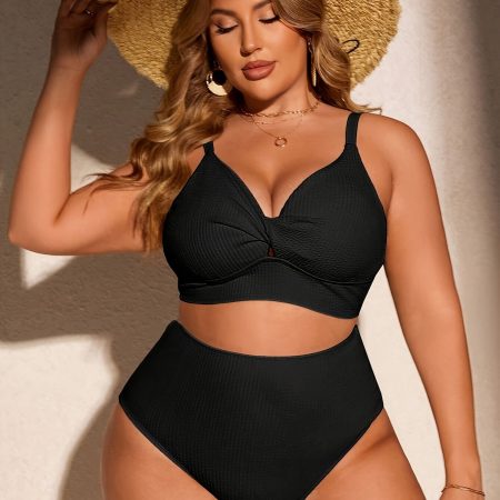 Women's Black Two-piece Large Bikini Sexy