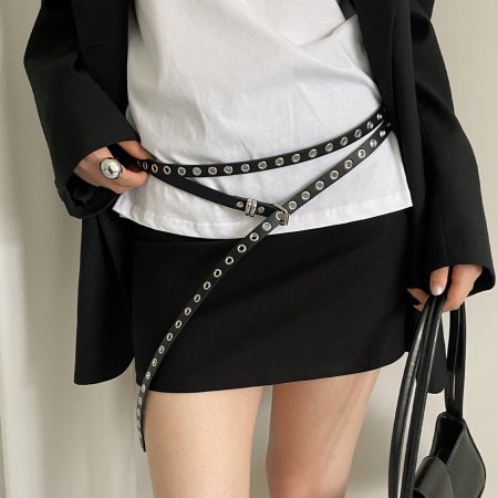 Double Layer Pin Buckle Accessories Leather Belt
