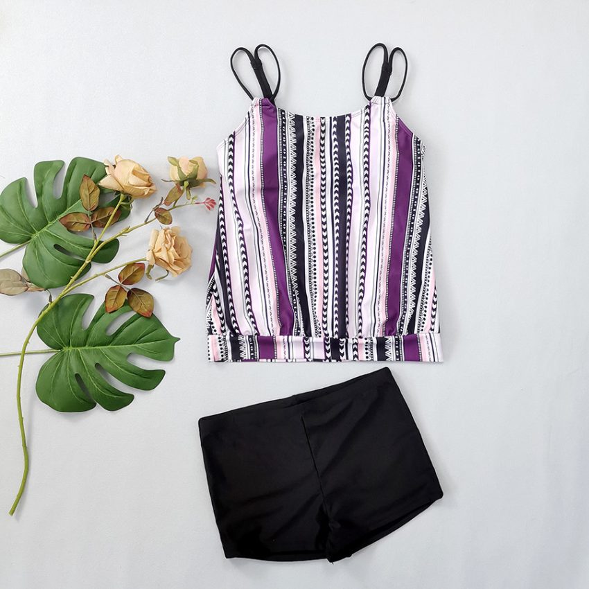Plus Size Geometric Printing High Waist Boxers