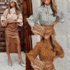 Pullover Long Sleeve Stand Collar Printed Loose Blouse