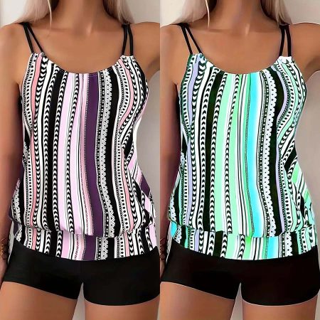 Plus Size Geometric Printing High Waist Boxers