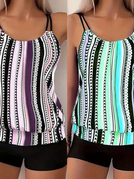 Plus Size Geometric Printing High Waist Boxers