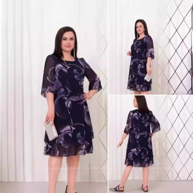 Printed Chiffon Dress