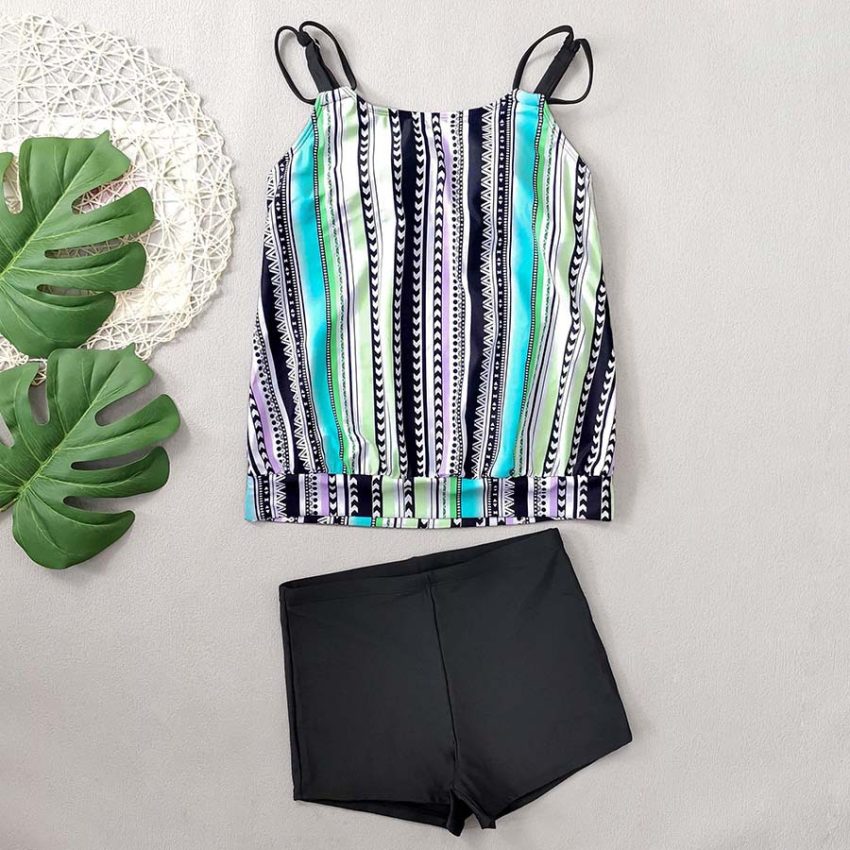 Plus Size Geometric Printing High Waist Boxers