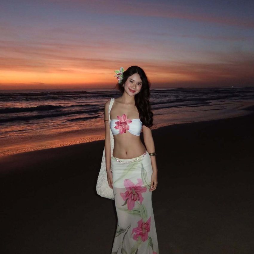 Summer New Fashion Printed Tube Top Hip Skirt Women's Suit