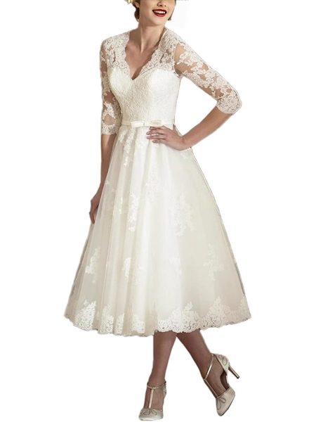 Women's Fashion Lace Mid-length Temperament Dress